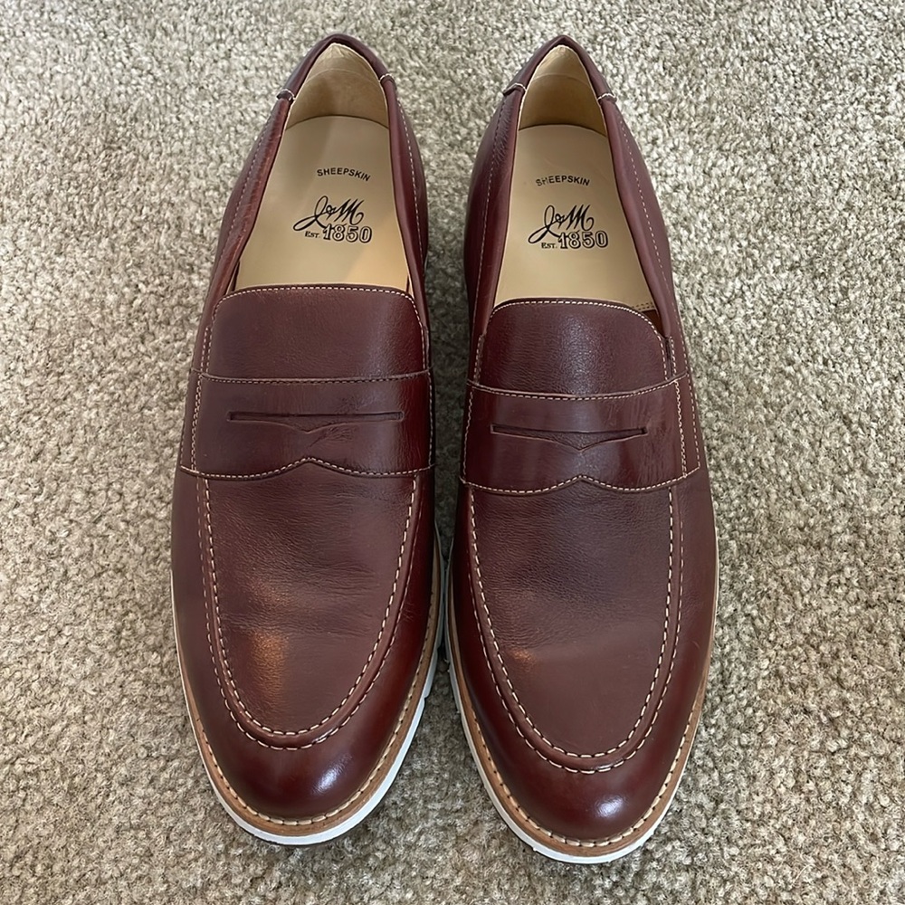 Men’s Johnston & Murphy Martell Penny Loafers, size: 11.5, Brown Leather, New